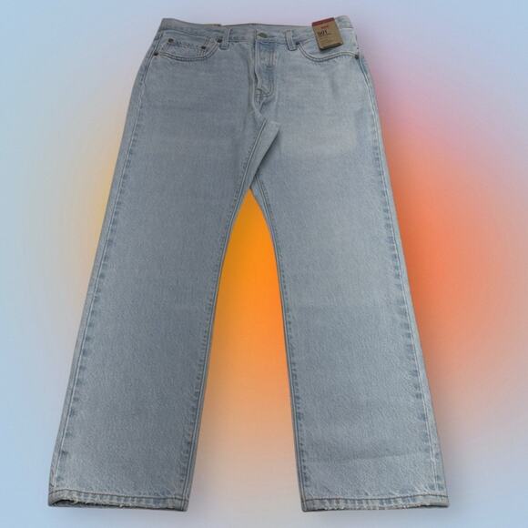 LEVI’S 501 Women’s 32 x 30 High Rise BUTTON FLY Straight Leg Blue Jeans - Picture 3 of 4